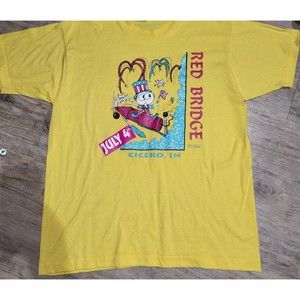 Vintage Red Bridge Festival Cicero T Shirt Fruit Of The Loom